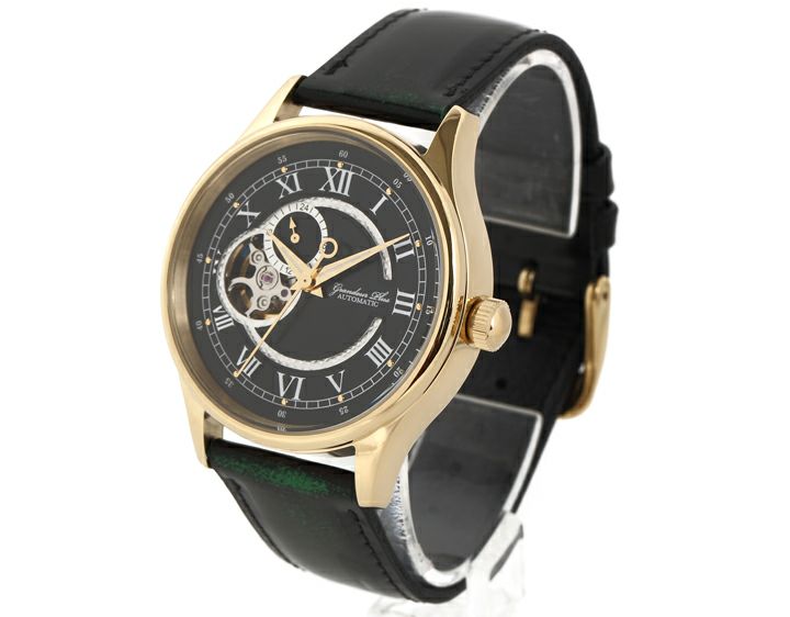 グランドールプラス (マルゼキ)自動巻き腕時計, ブラック/ゴールド腕時計